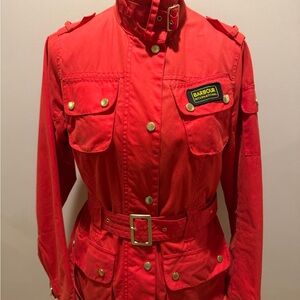 Barbour Women's Waxed Cotton Utility Jacket in Bold Red